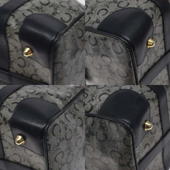 CELINE C Sulky Hand Bag Coated Canvas Navy Gold - Picture 10 of 12